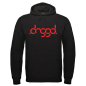 Preview: DRGGD Rot Hoodie Schwarz Mockup