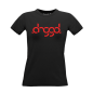 Preview: DRGGD Rot Shirt Schwarz Frauen Mockup