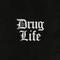 Preview: DRUG LIFE klein Hoodie Schwarz CloseUp