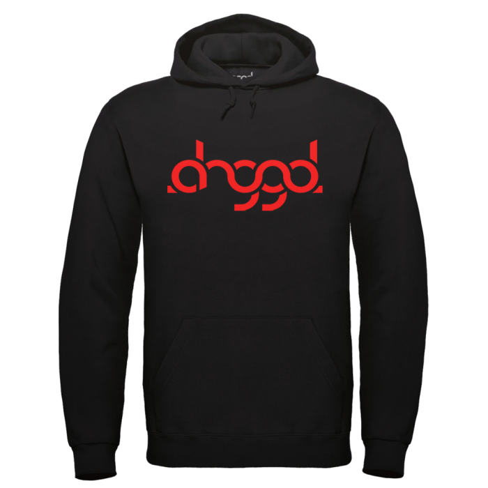 DRGGD Rot Hoodie Schwarz Mockup