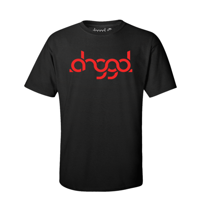 DRGGD Rot Shirt Schwarz Mockup