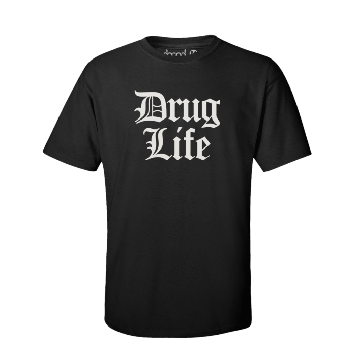 DRUG LIFE Shirt Schwarz Mockup