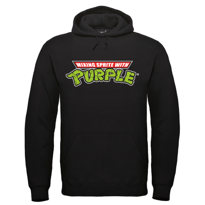 PURPLE Hoodie Schwarz Mockup