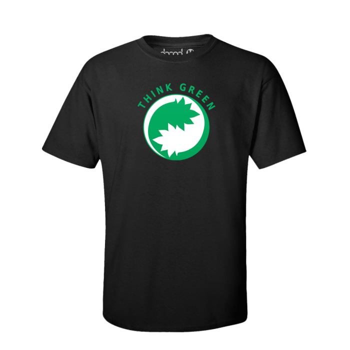 THINK GREEN Shirt Schwarz Mockup