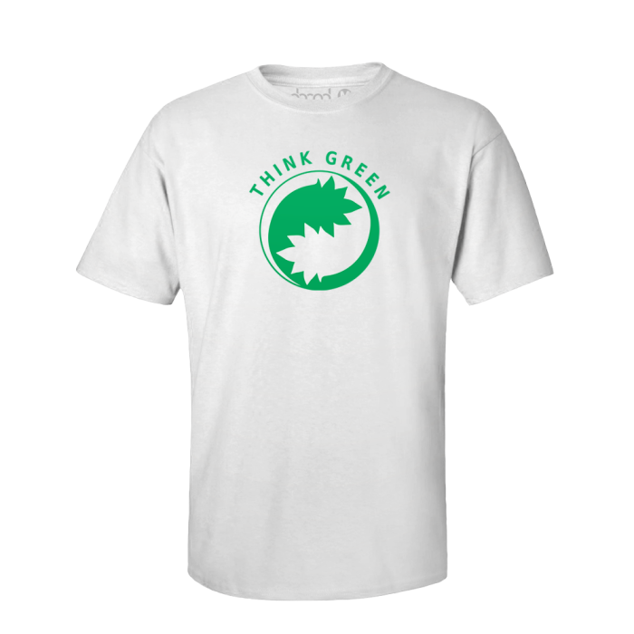 THINK GREEN Shirt Weiss Mockup