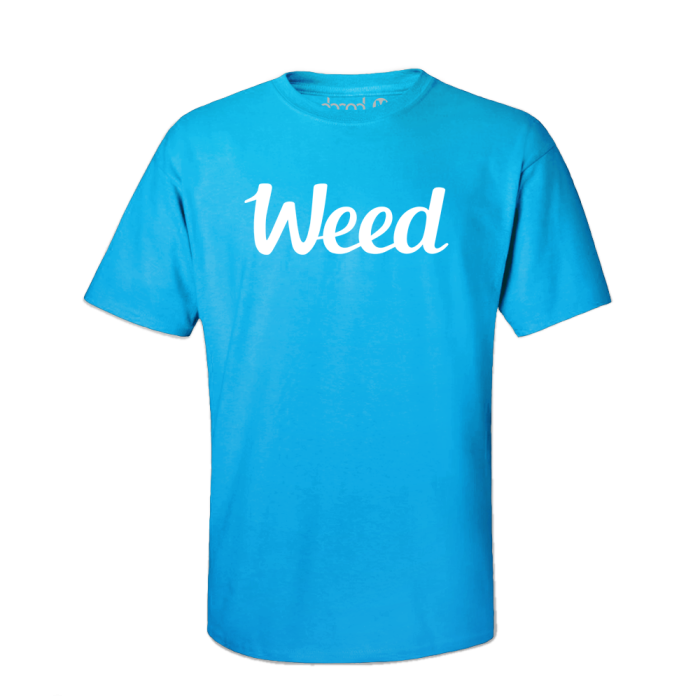 WEED Shirt Blau Mockup