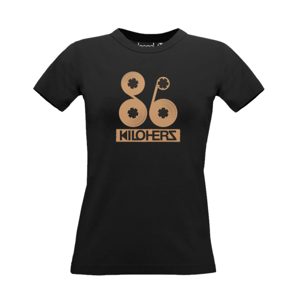 86KILOHERZ TAPE Sepia Shirt Schwarz Frauen Mockup