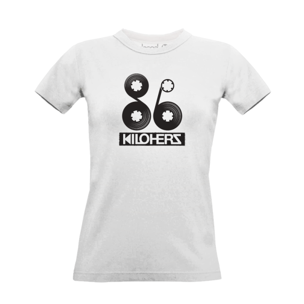 86KILOHERZ TAPE Shirt Weiss Frauen Mockup