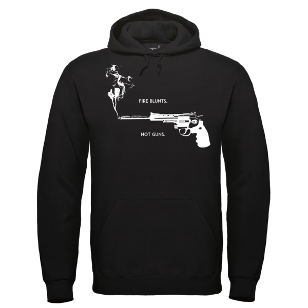 BLUNTS NOT GUNS Hoodie Schwarz Mockup