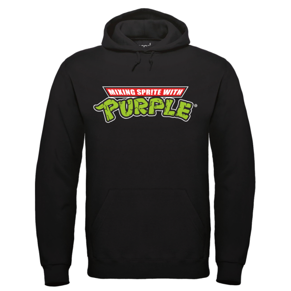 PURPLE Hoodie Schwarz Mockup